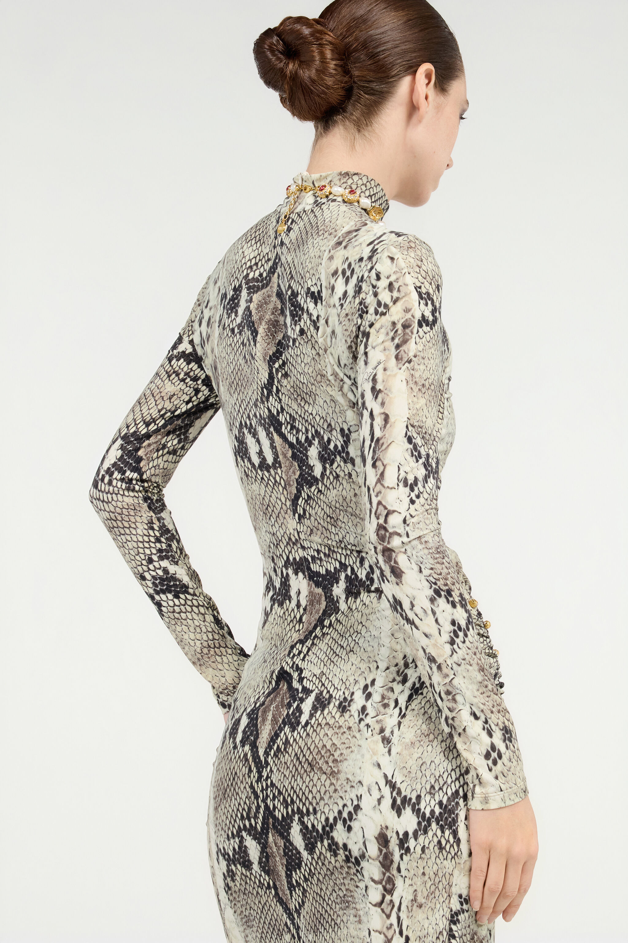 Midi Dress With Python Print - 7