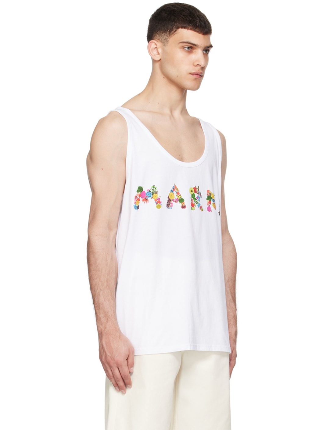 White Printed Tank Top - 2
