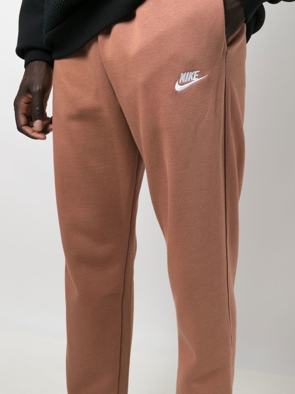 Swoosh-motif slip-on track pants - 5