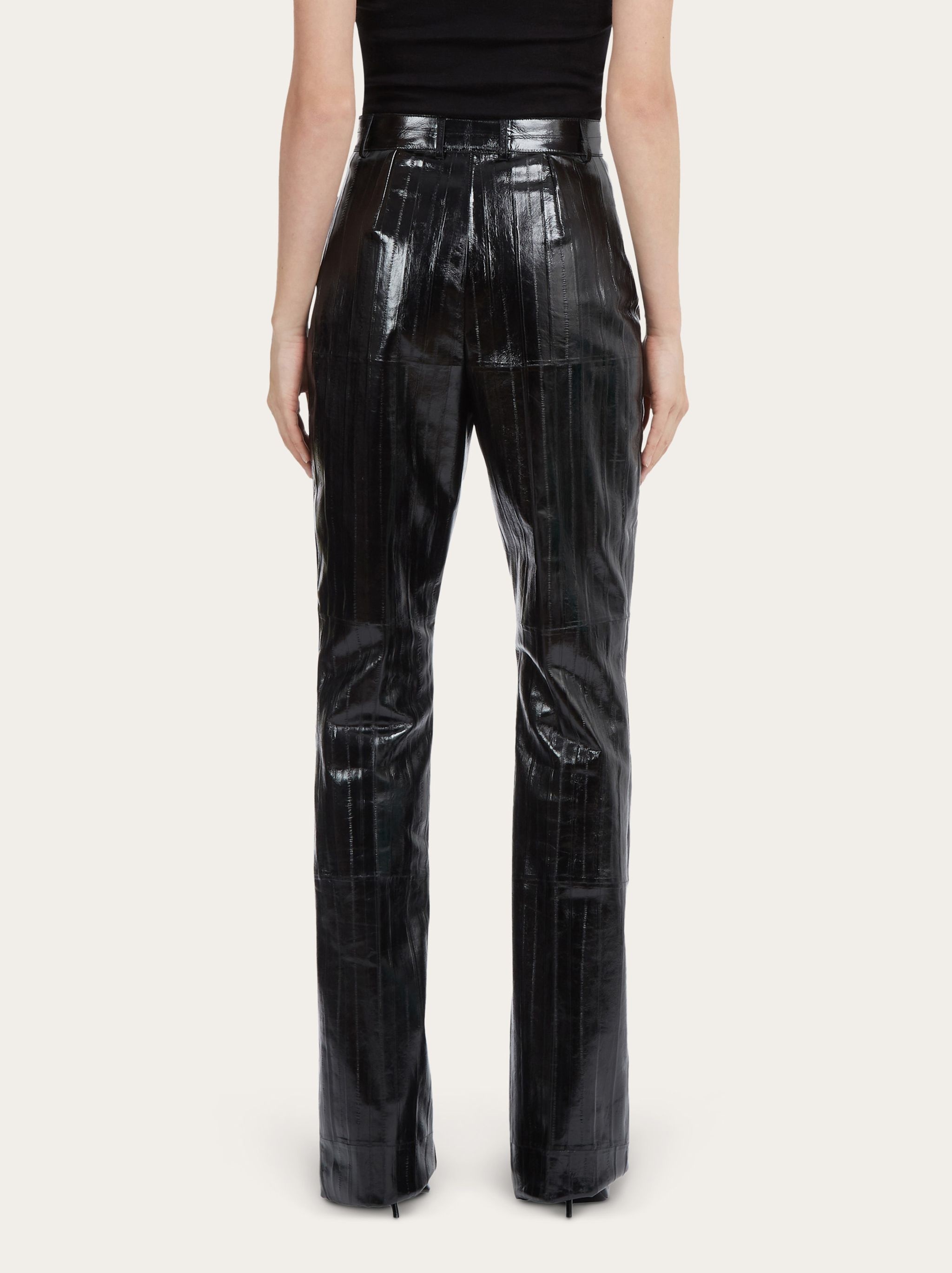 Straight leg leather trouser - 4