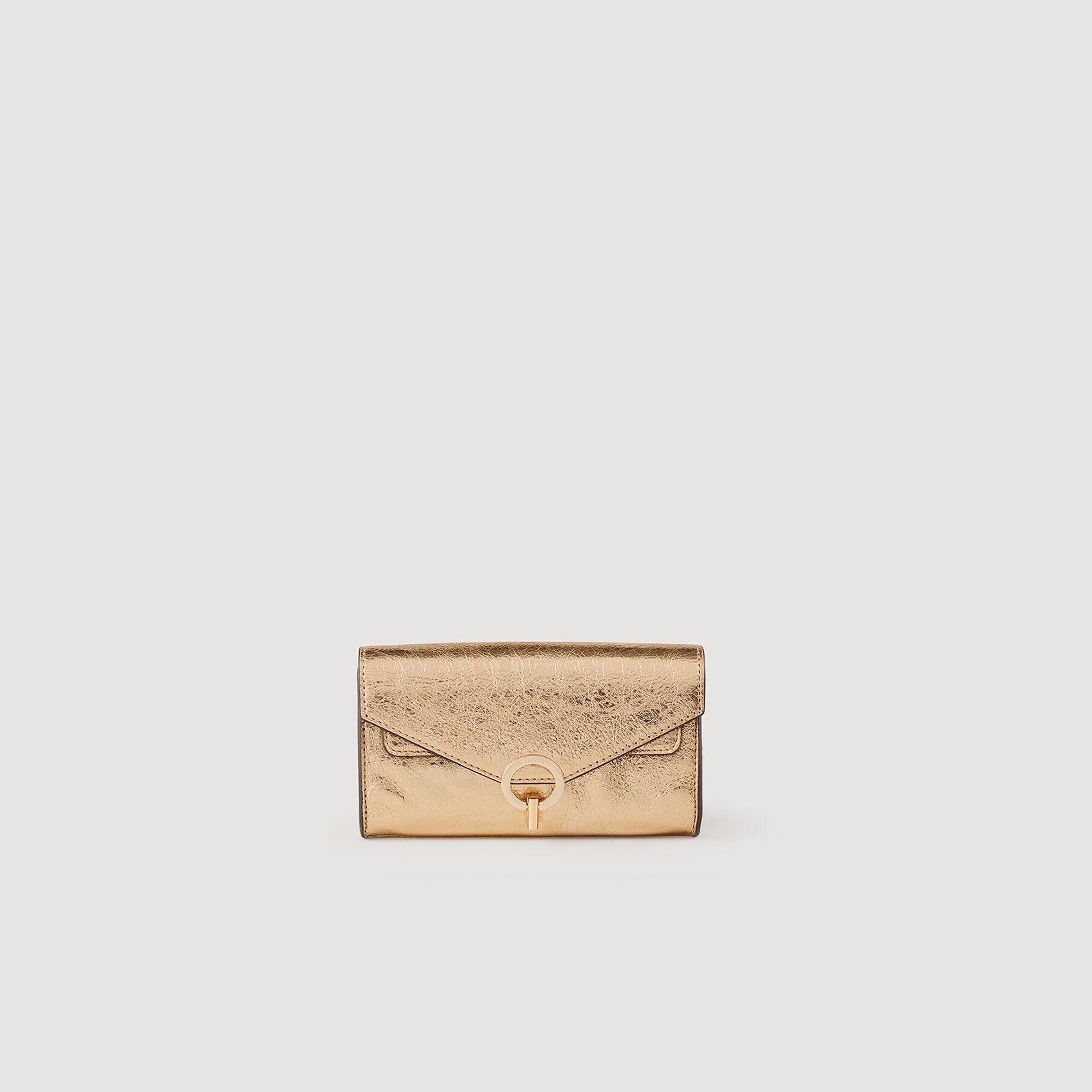 GOLD LEATHER CLUTCH BAG - 11