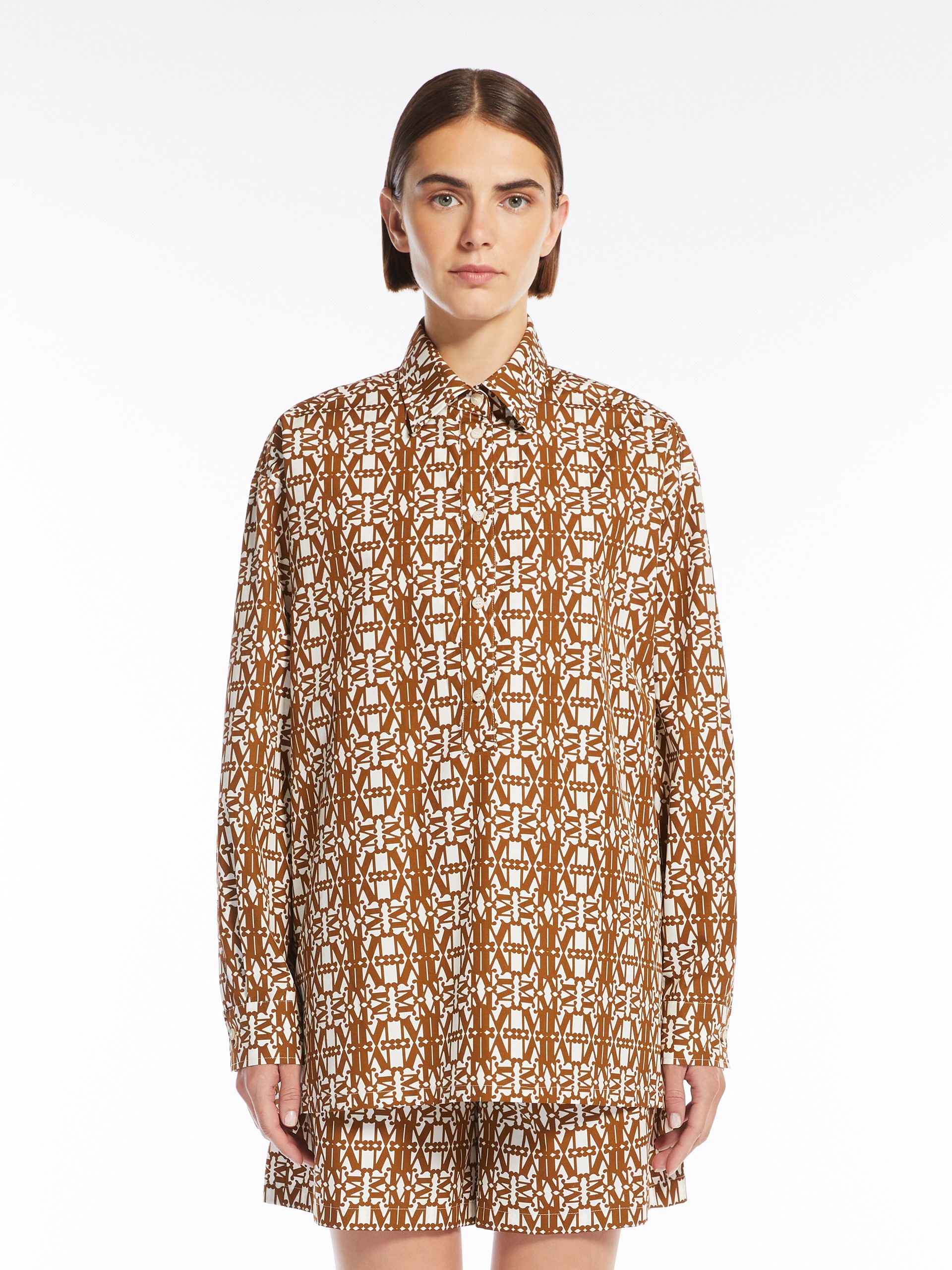GALLURA Printed poplin oversized blouse - 3