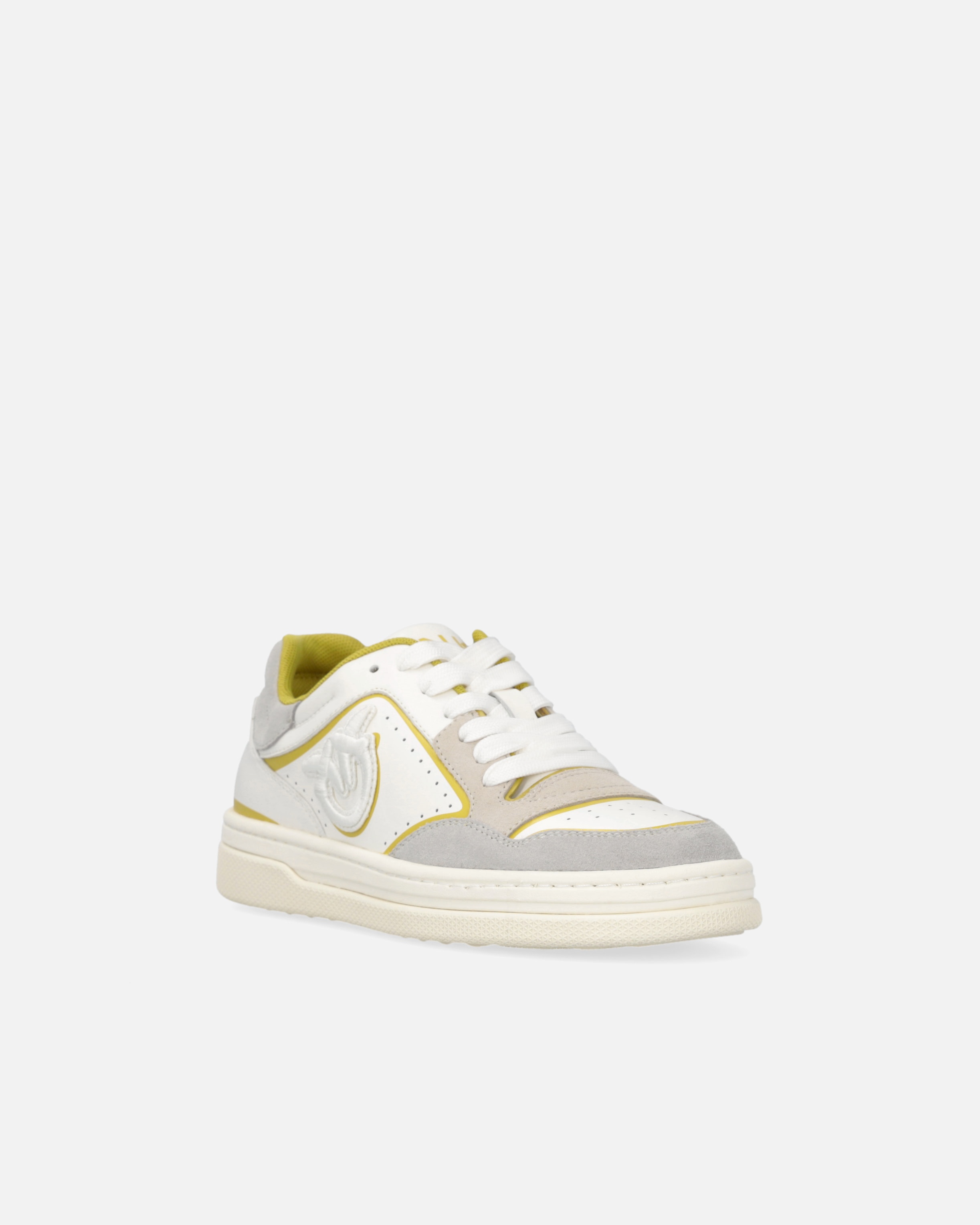 FLAT LEATHER SNEAKERS WITH EMBROIDERED LOGO - 2