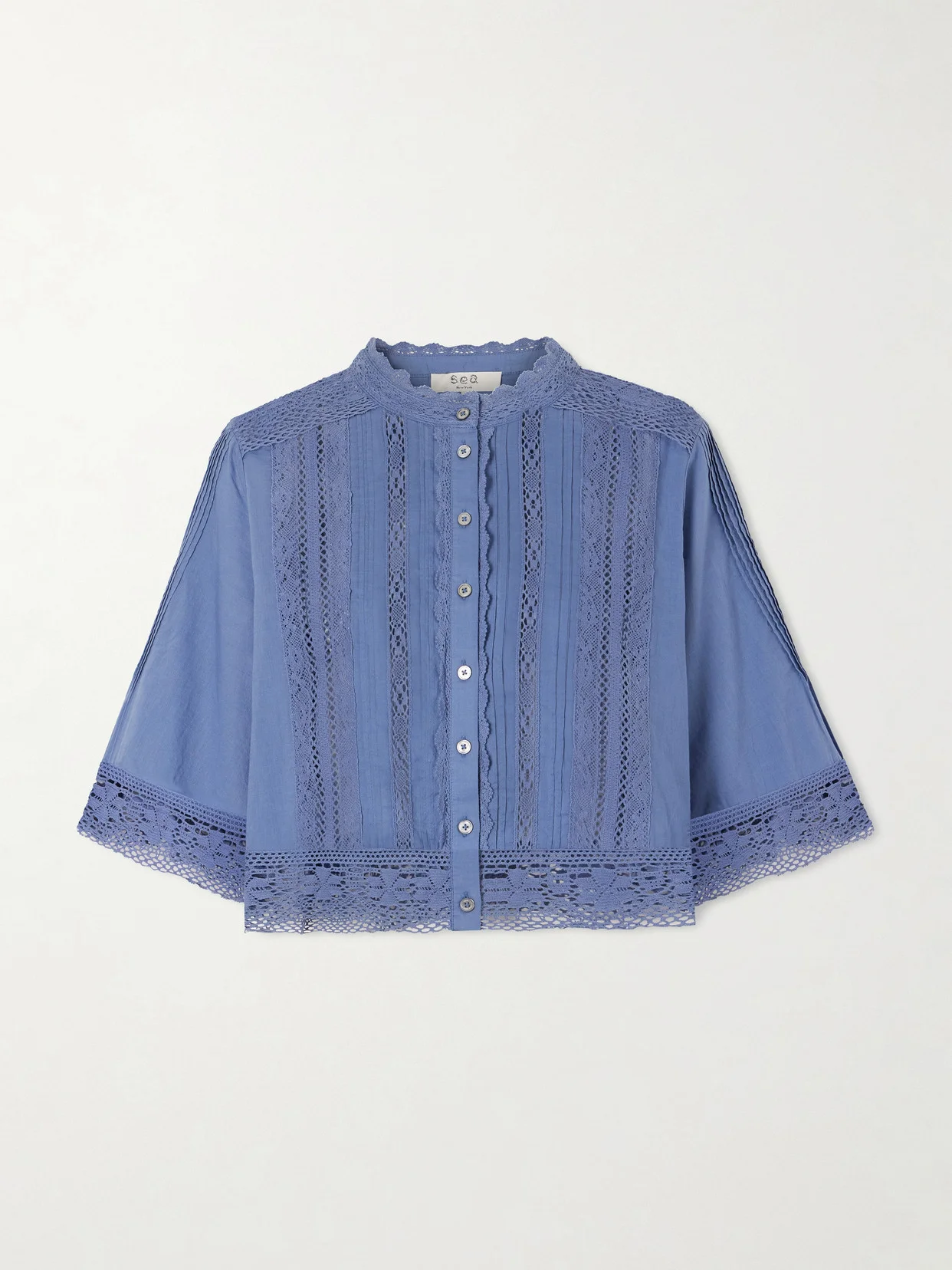 Pippa Crochet-trimmed Cotton Blouse - 1