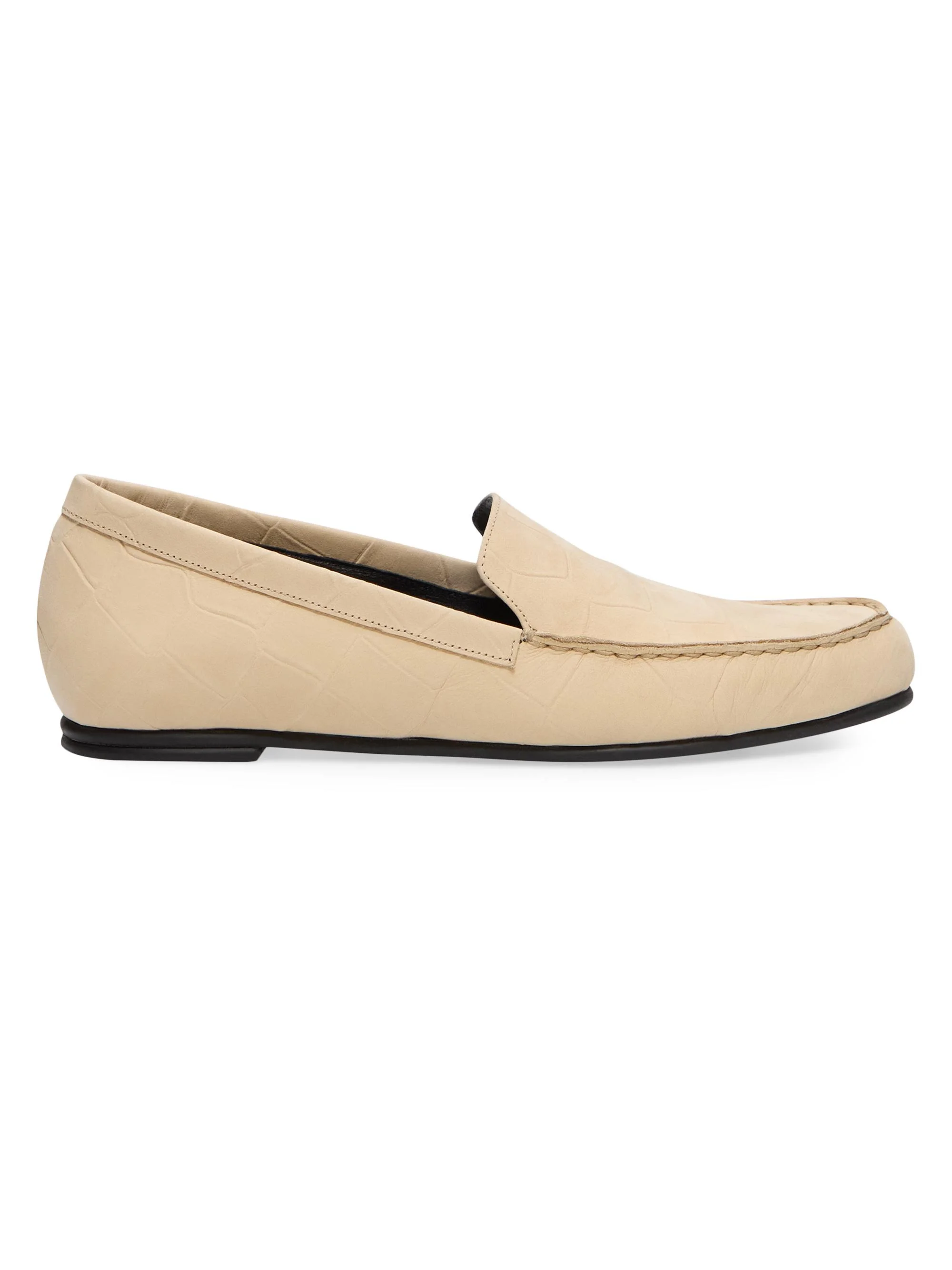 Women's Pesaro Croc-Embossed Leather Loafers - Ecru - 1