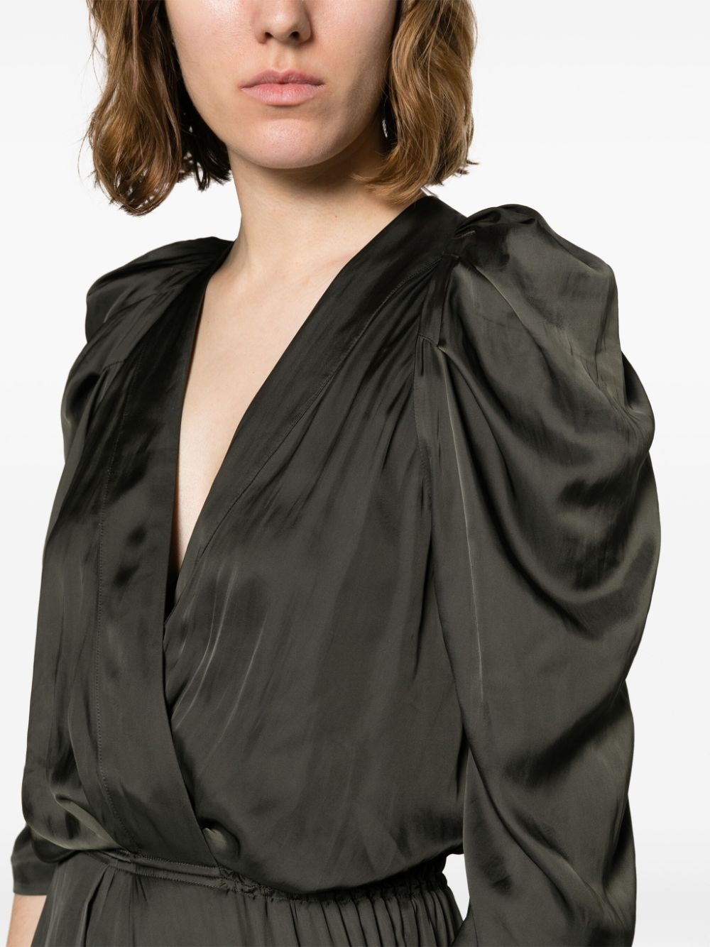 Ruz pleat-detail satin minidress - 5