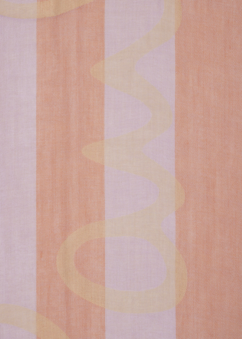 Women's Lilac Stripe Cotton Logo Scarf 3