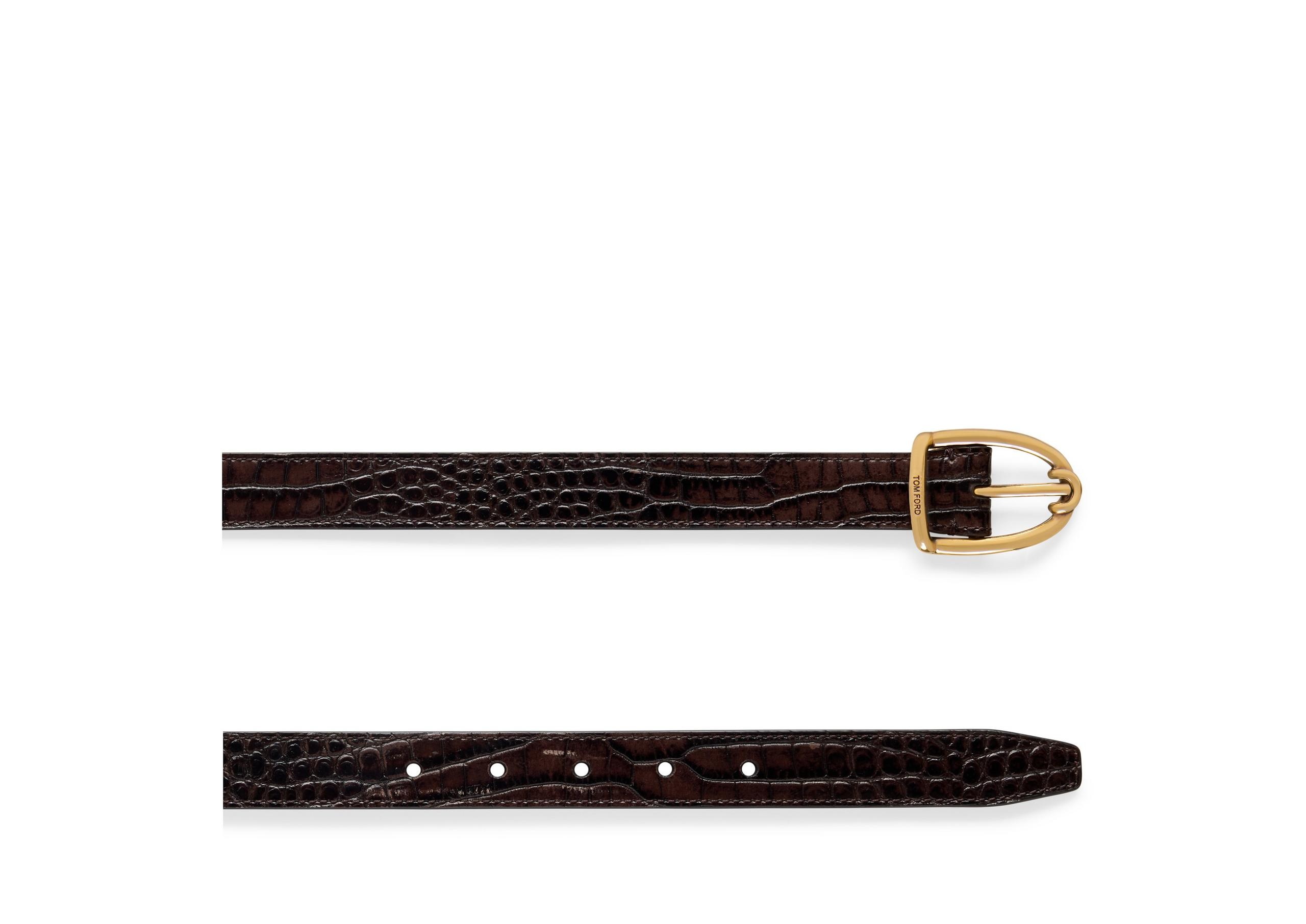 PRINTED ALLIGATOR ANGLED BUCKLE BELT - 2