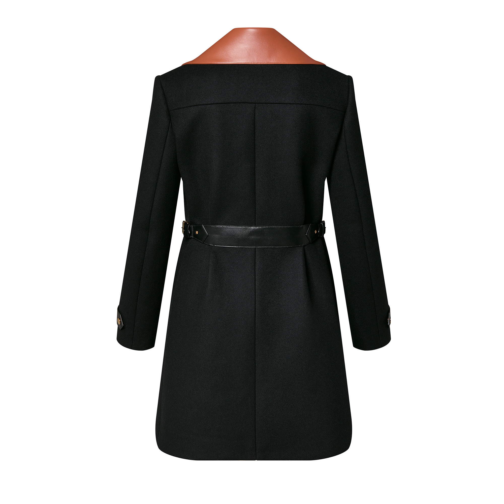 Leather Insert A-Line Coat - 3