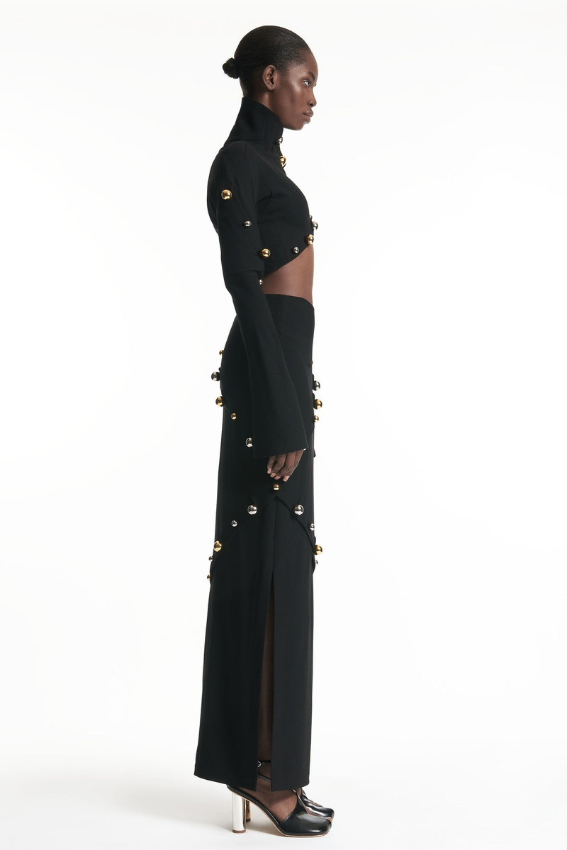 CROP TOP BLACK WITH BUTTONS 3