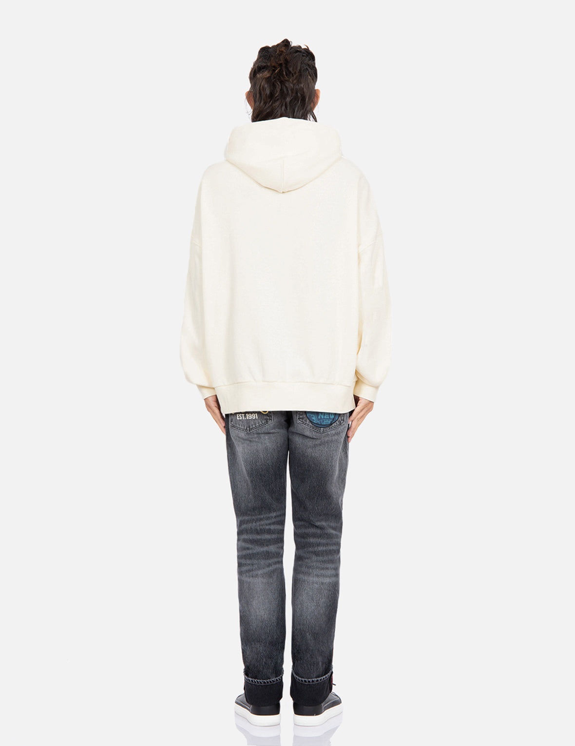 Tear-off Daruma Poster Print Hooded Sweatshirt - 6