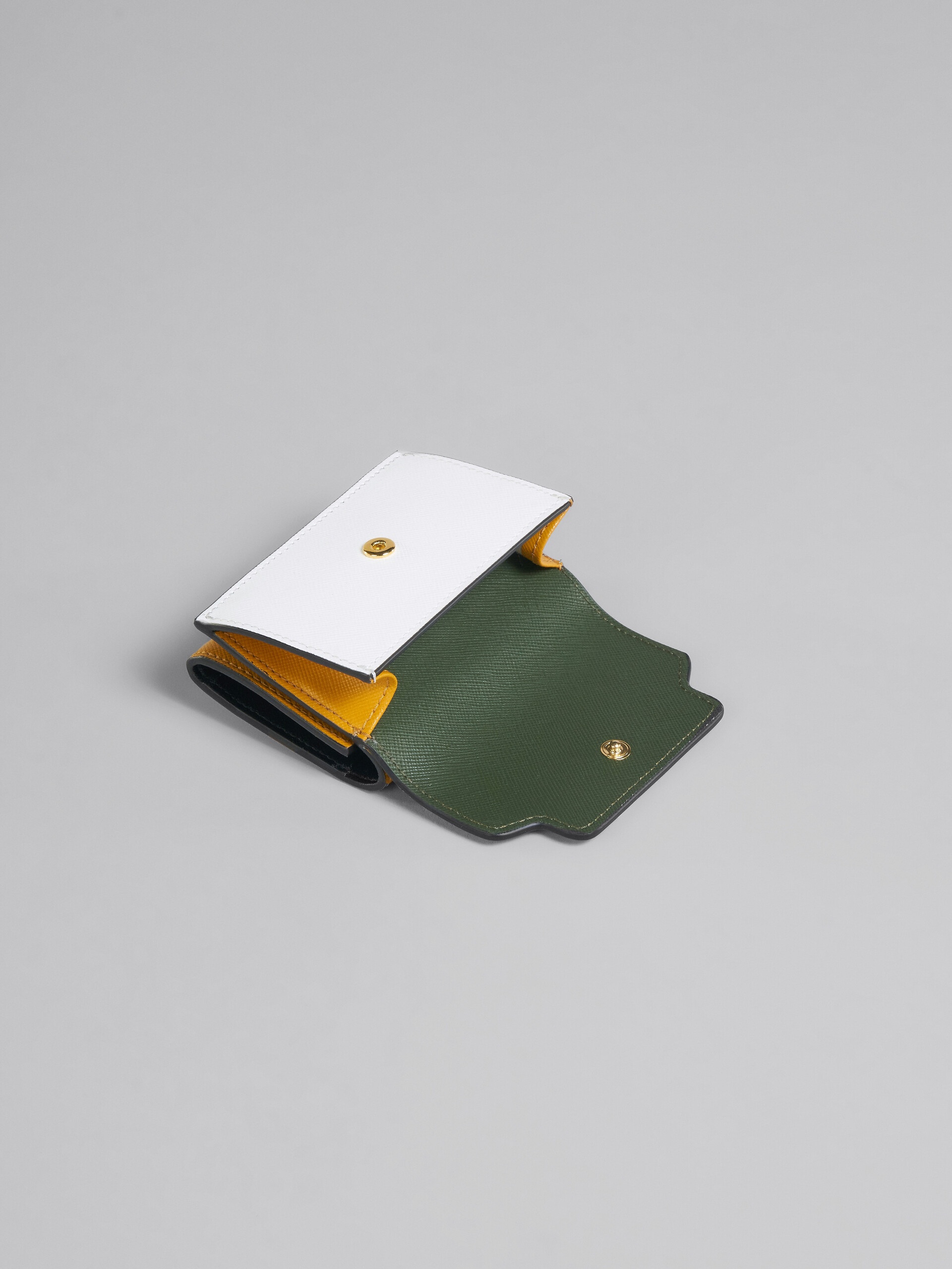 GREEN MULTICOLOUR SAFFIANO LEATHER TRI-FOLD WALLET - 5