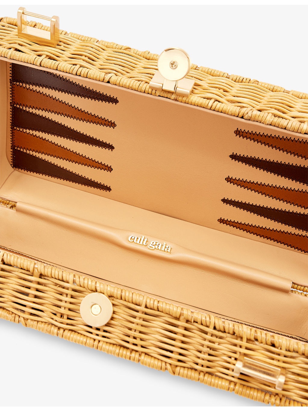 The Backgammon Rattan Clutch Bag - 5