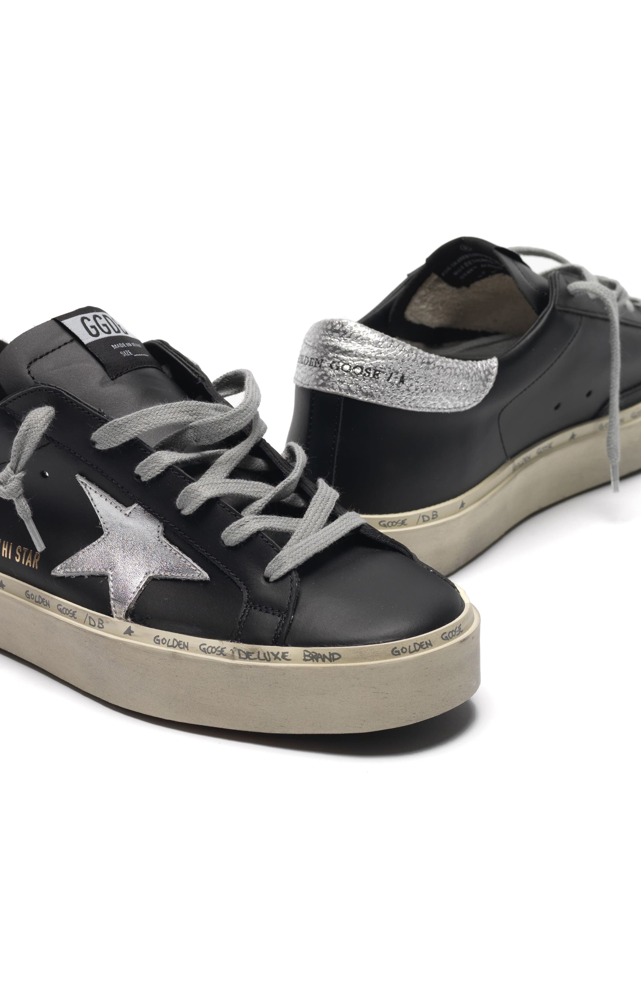 Golden Goose Hi Star Platform Sneaker in Black/Silver at Nordstrom - 2