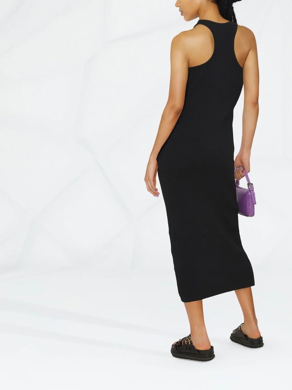 ribbed-knit sleeveless midi dress - 4