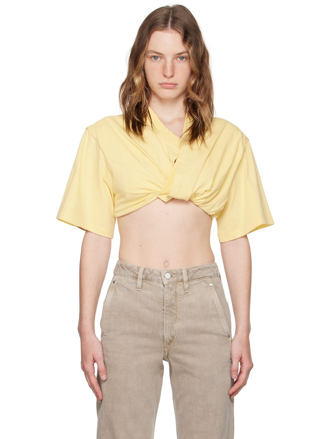 Yellow La Casa 'Le t-shirt Bahia Court' T-Shirt - 1