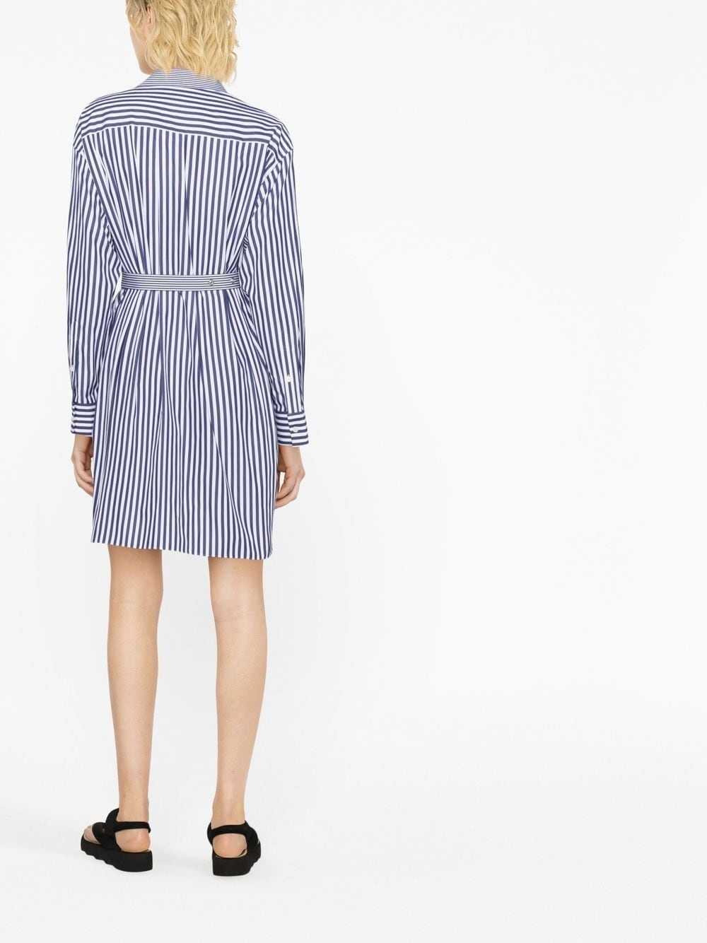 striped side-tie shirt dress - 4