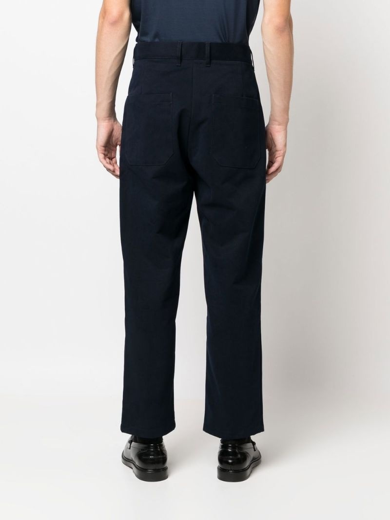 high-waisted cotton trousers - 4