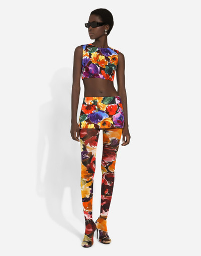 Dolce & Gabbana Brocade miniskirt with abstract flower print outlook