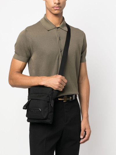 TOM FORD logo-patch zip-up messenger bag outlook