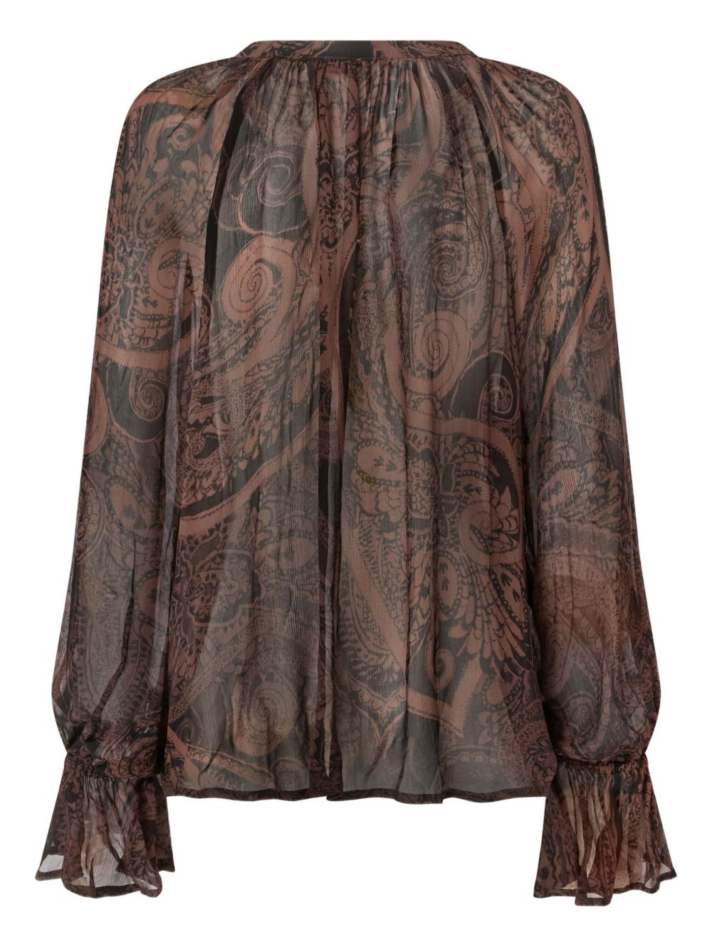 paisley-print ruffled blouse - 2