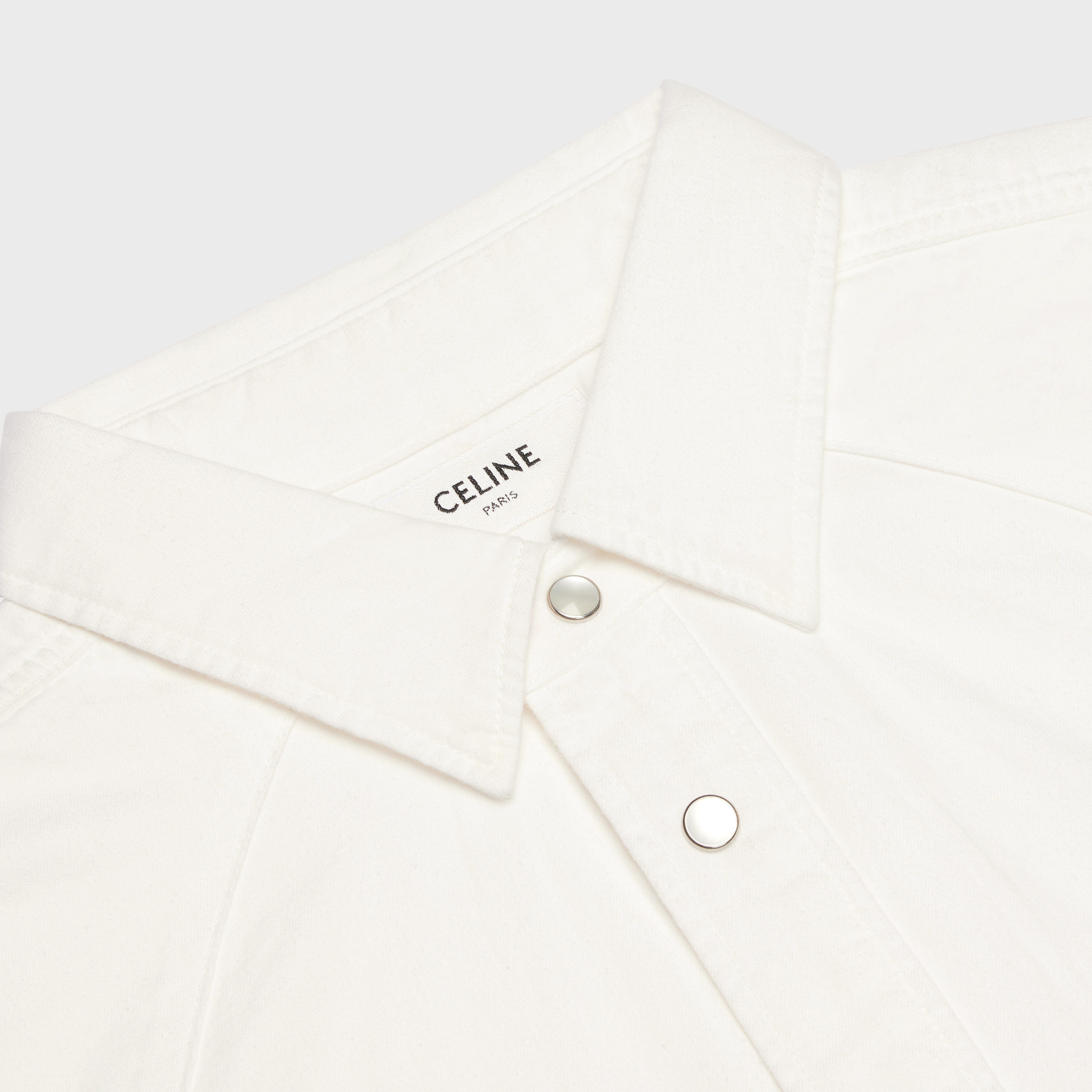 WESTERN SHIRT IN OPTIC WHITE WASH DENIM - 3
