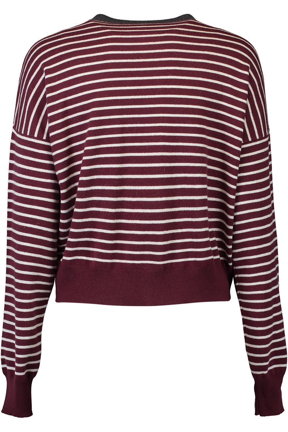 Contrast Trim Striped Cardigan - 5