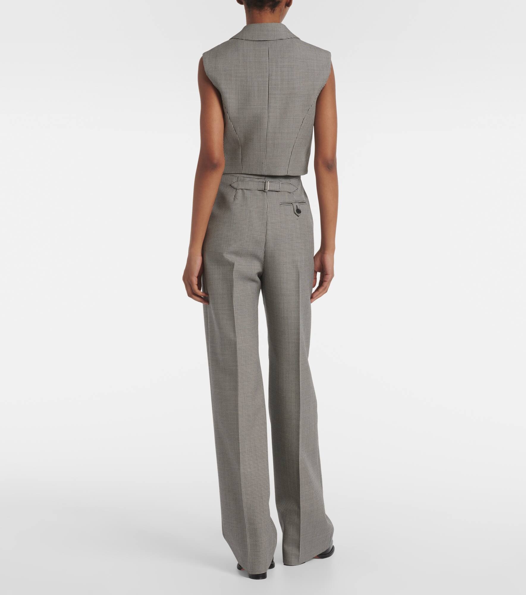 Houndstooth wool and mohair vest - 3