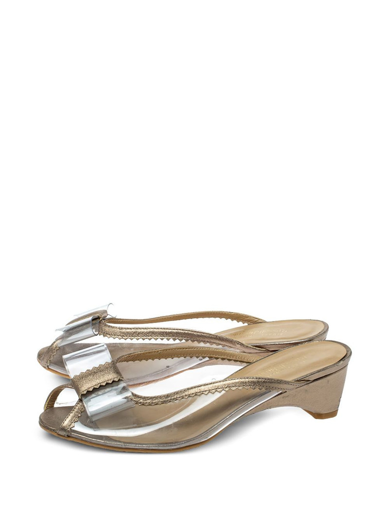 Stuart Weitzman 45mm bow-detail wedge sandals outlook
