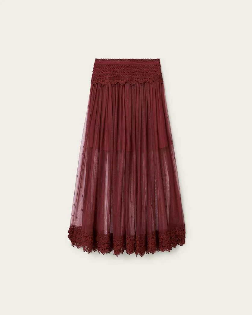 TRIXIE LACE MIDI SKIRT - 1
