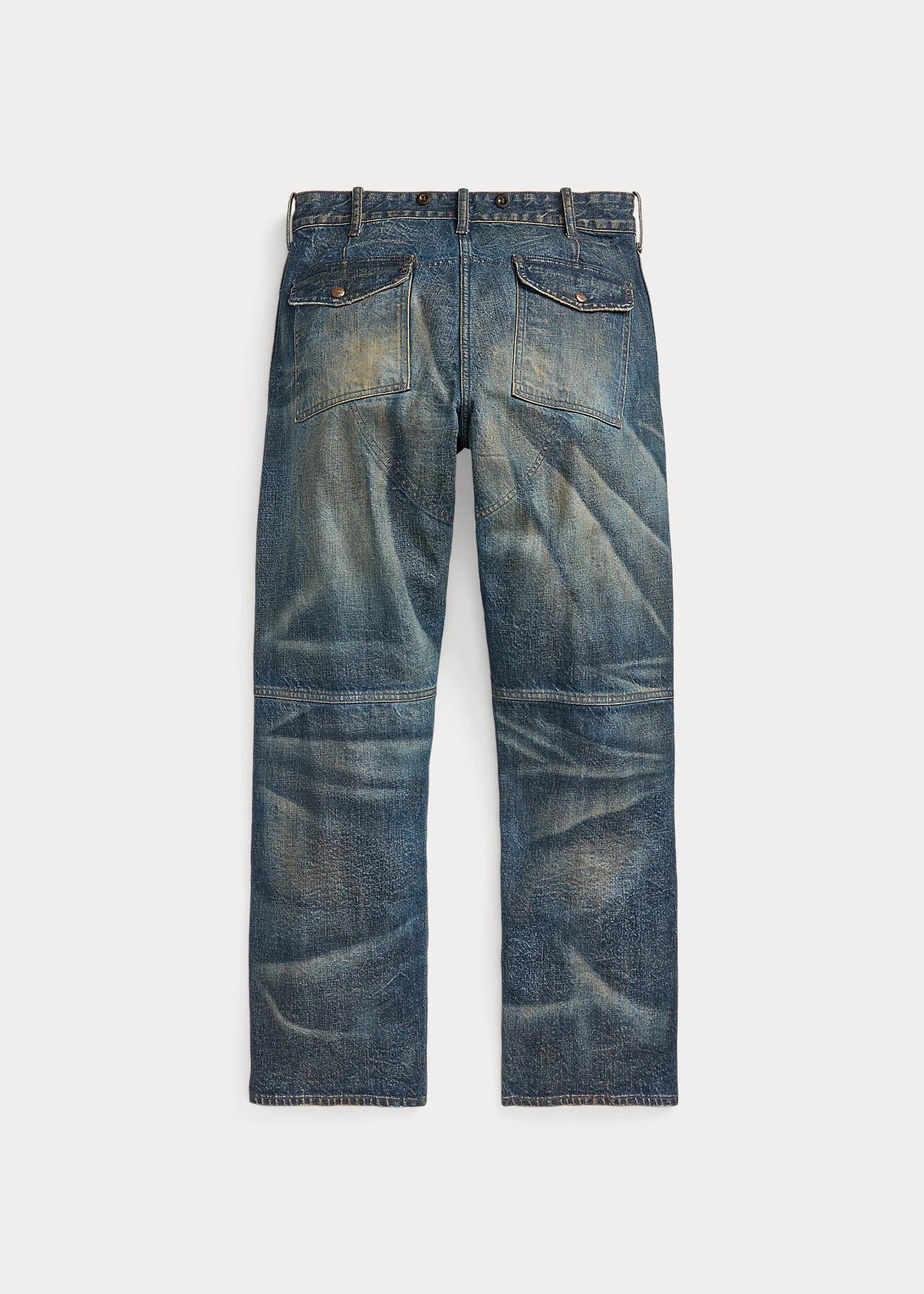 Jenkins distressed cotton canvas pants in grey - RRL