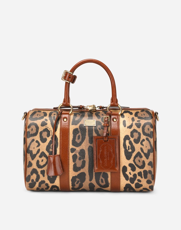 Leopard-print Crespo handbag with branded plate - 1