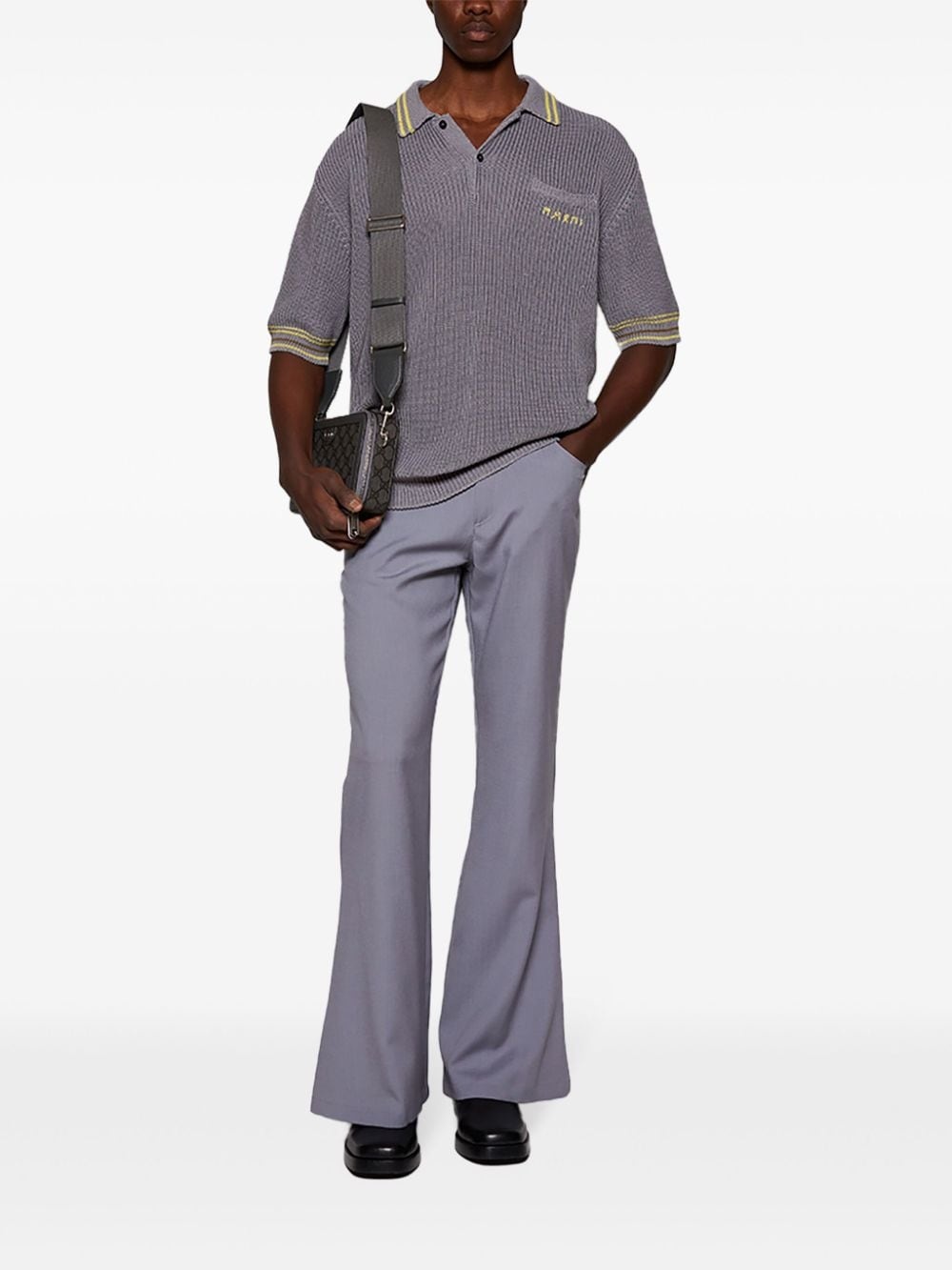 mid-rise flared trousers - 2