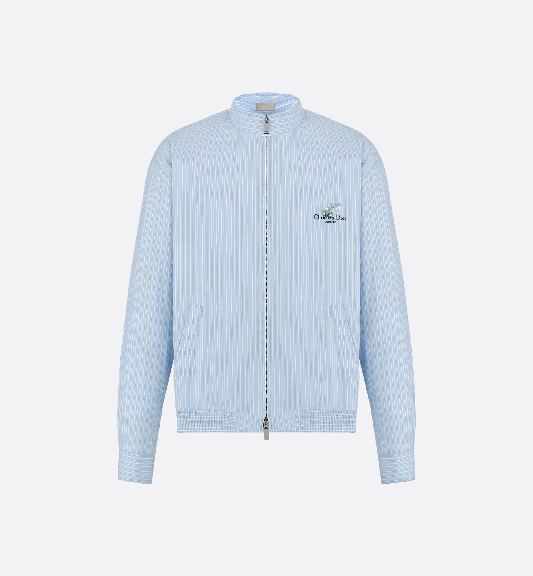 Zipped Shirt with Christian Dior Couture Lily of the Valley Embroidery - 1