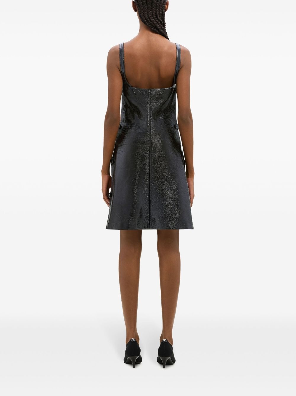 multi-strap vinyl dress - 4