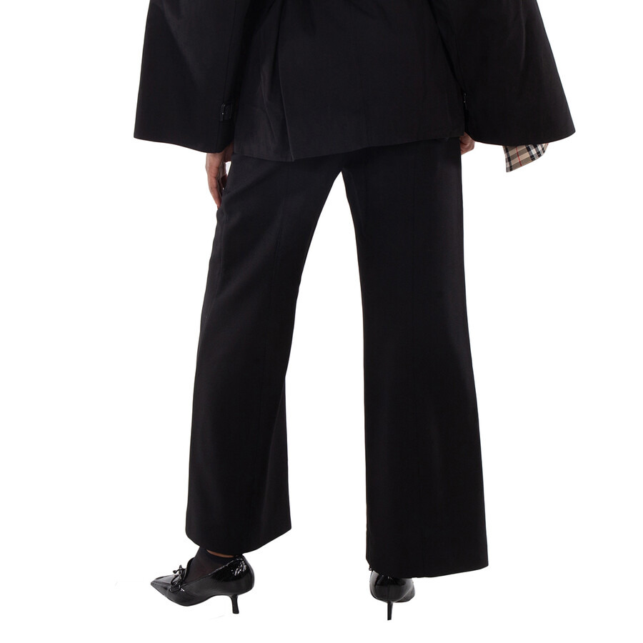 Burberry Wool Embroidered Logo Tailored Trousers - 3