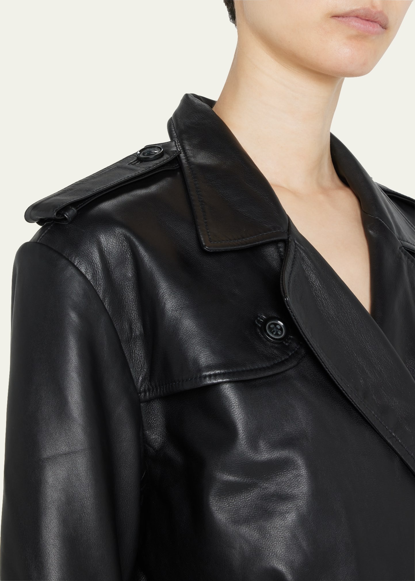 Leather Trench Coat - 5