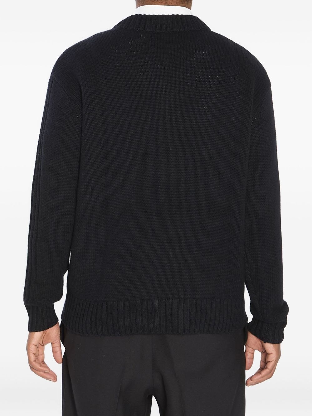 ribbed V-neck cashmere sweater - 4
