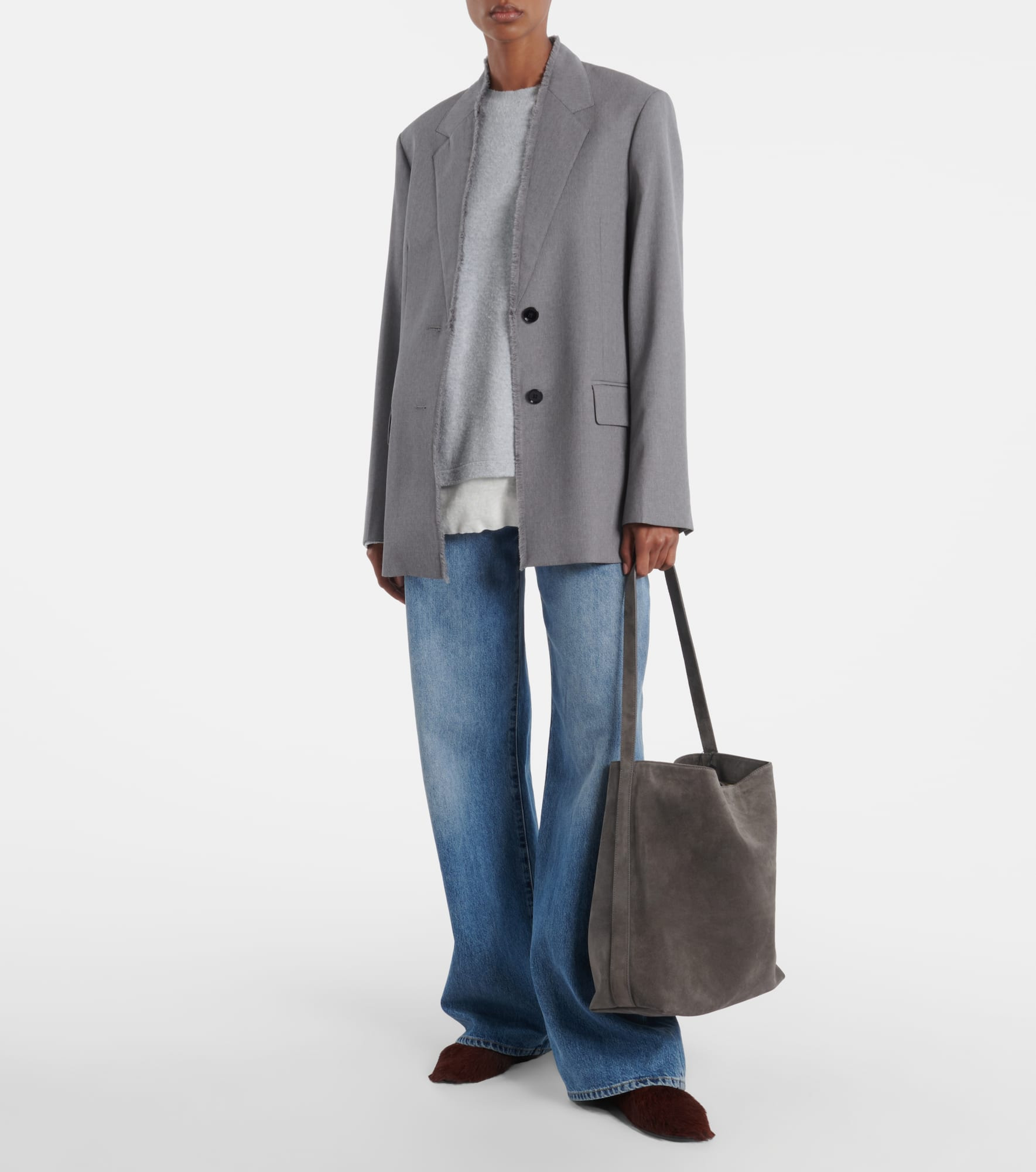 Sac Supple Large suede tote bag - 5