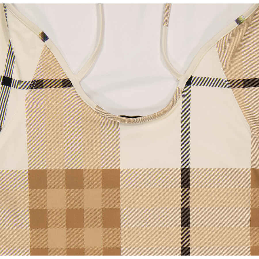 Burberry Ladies Frosted White Check Delia One-Piece Swimsuit - 7