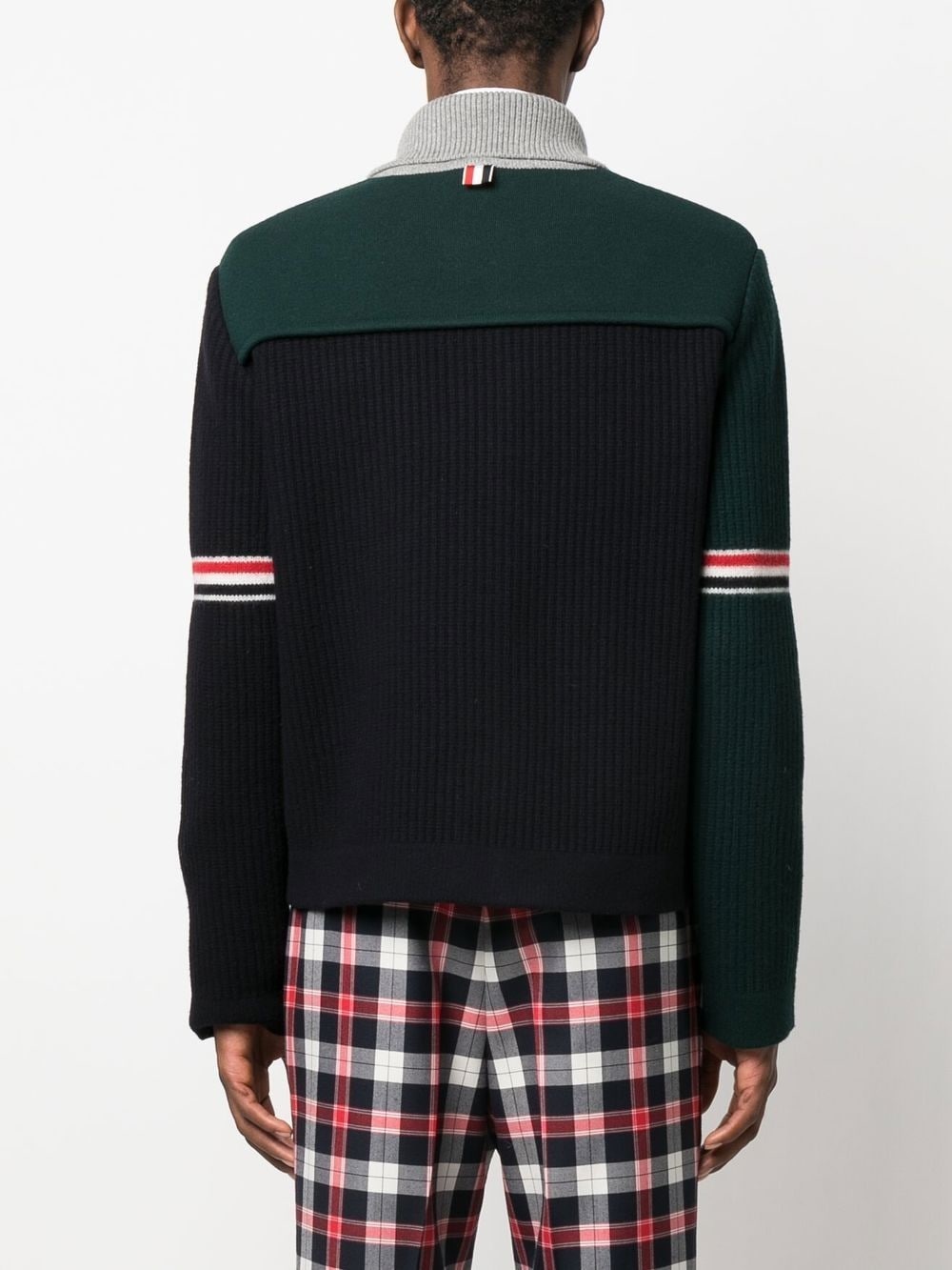 patchwork wool cardigan - 4