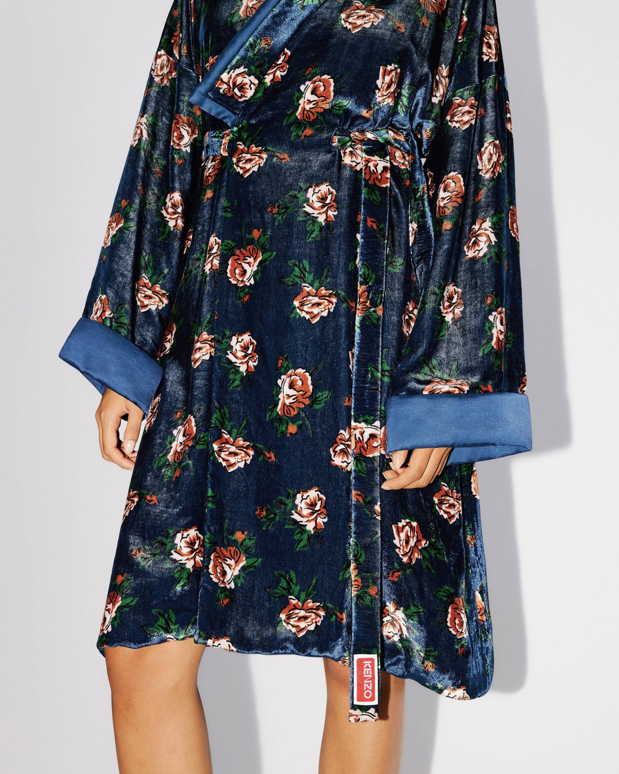 ワンピース KENZO ' Peonies Kimono sleeve' dress Multicolor KENZO Peonies' kimono sleeve shirt dress in cotton linen