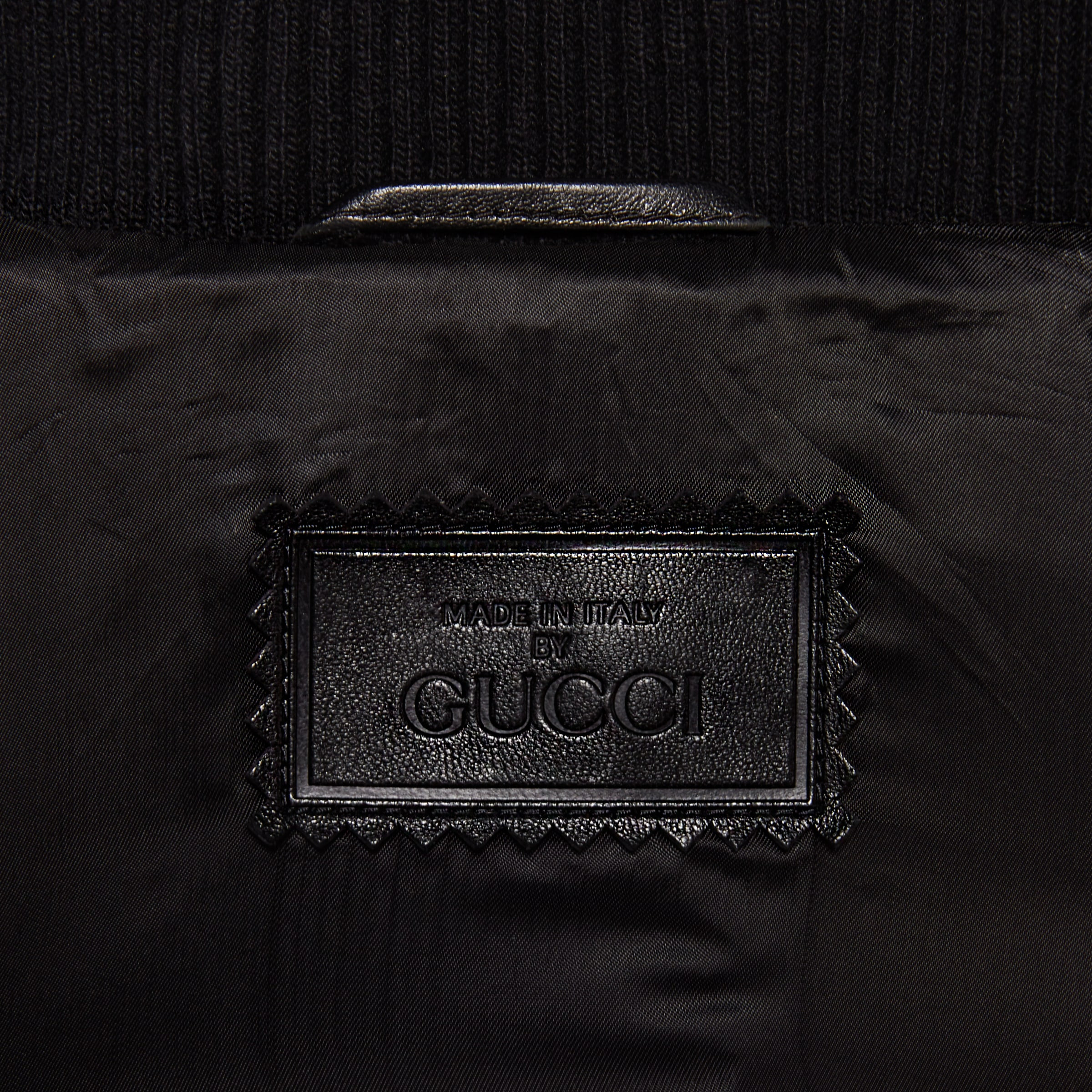 GG leather bomber jacket - 5