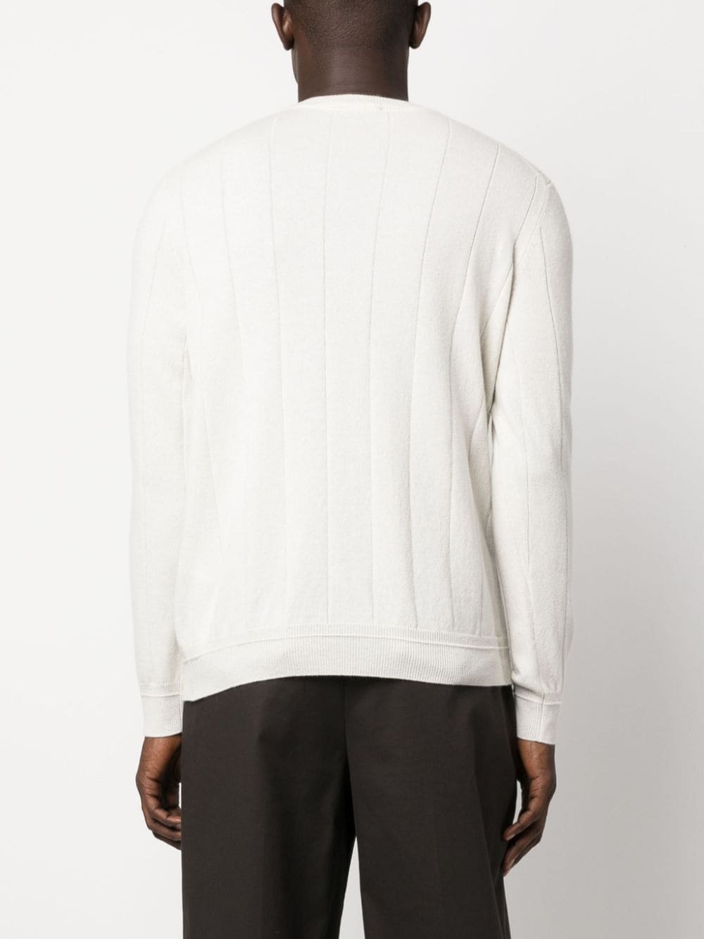 vertical-pattern cashmere jumper - 4