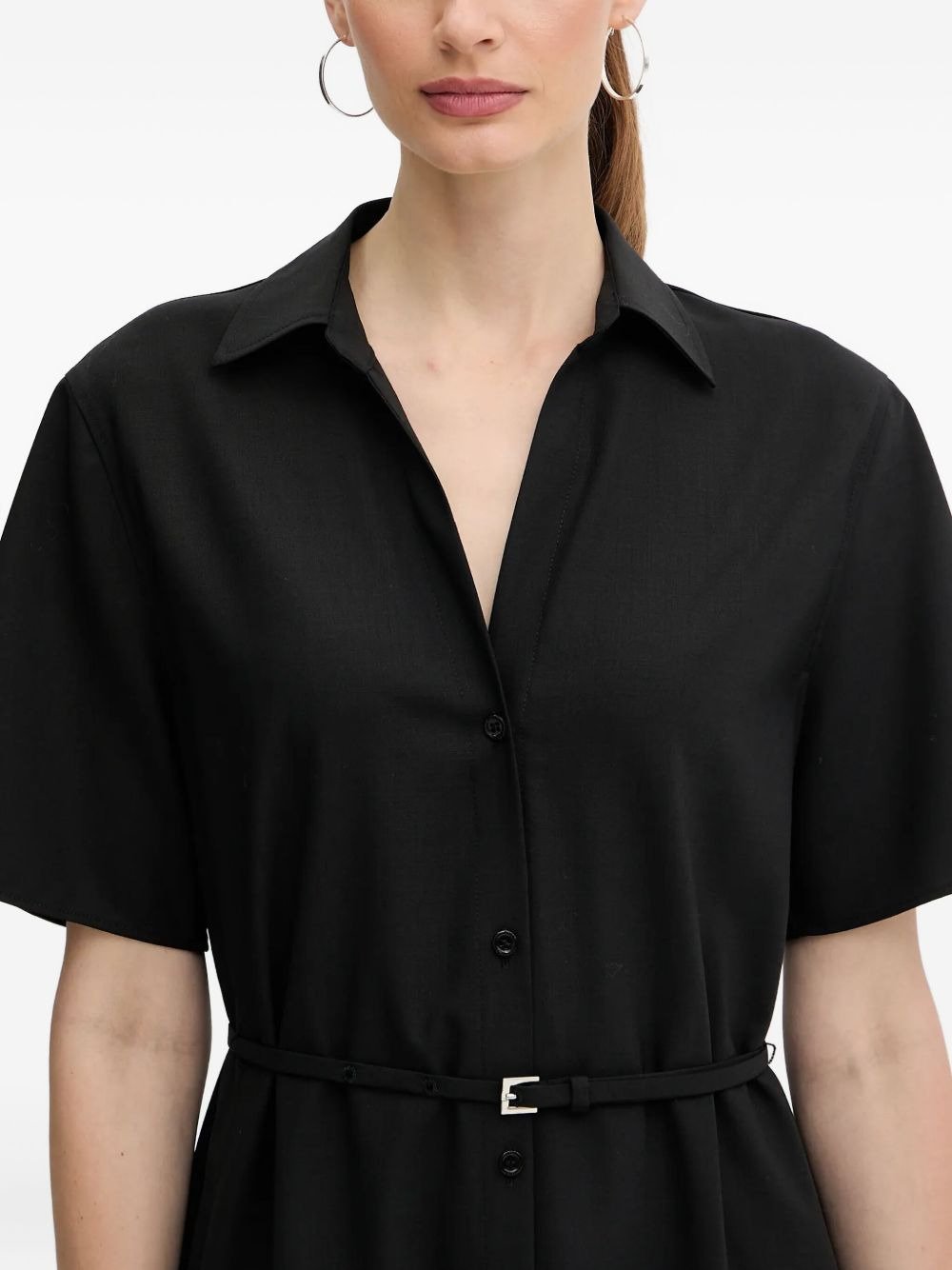 belted midi shirt dress - 4