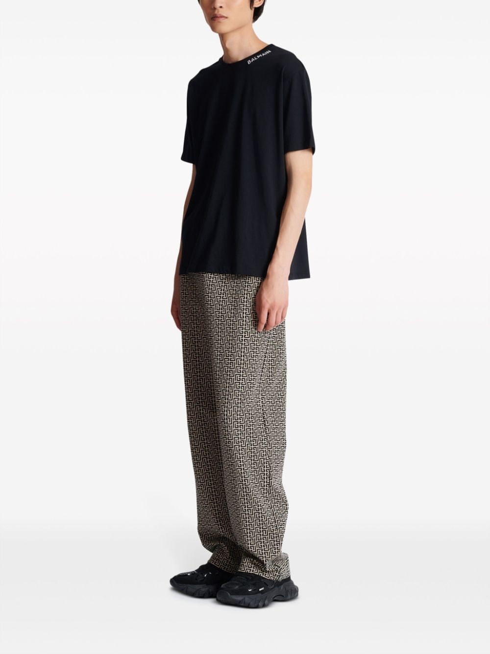 logo-embroidered cotton T-shirt - 3