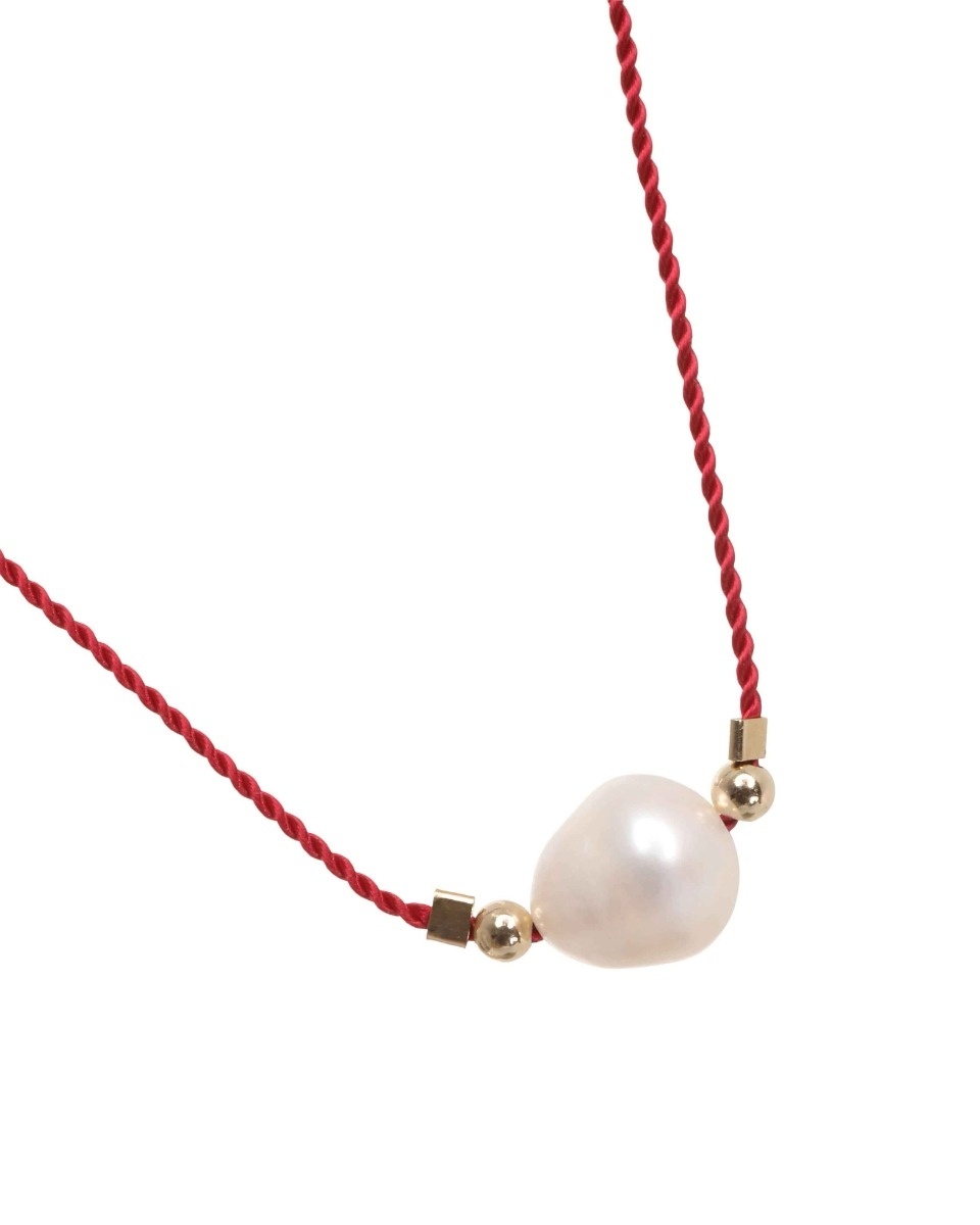 SIGNET PEARL CORD NECKLACE - 3