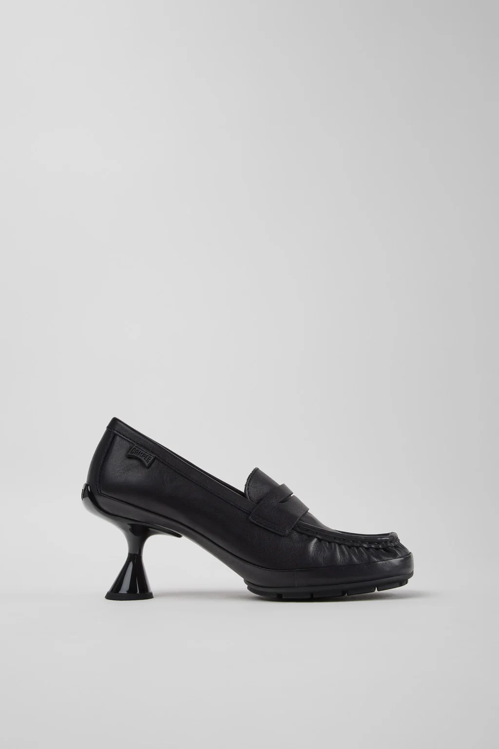 Right Left Black Leather Moccasins for Women. - 1
