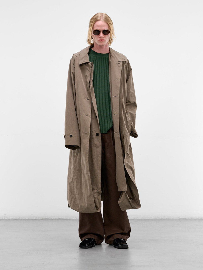 ssstein Brown Cotton Pleated Wide Trousers outlook