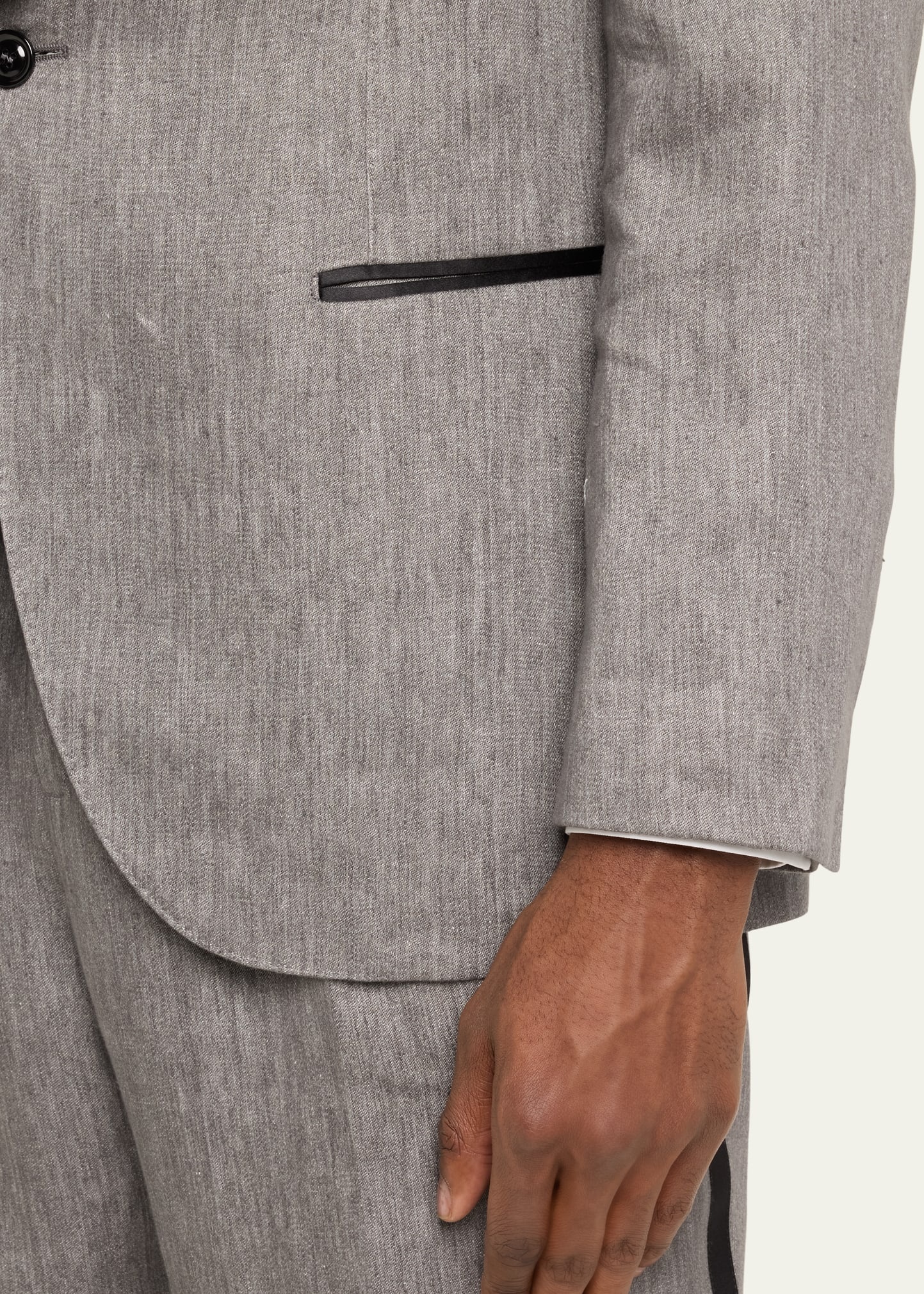 Men's Linen-Blend Shawl Tuxedo - 5